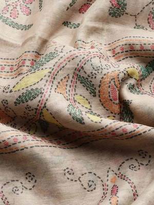 Silk Land  Multicolored  Printed Cotton Blend Saree  3