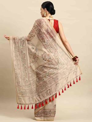 Silk Land  Multicolored  Printed Cotton Blend Saree  2