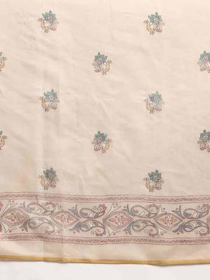 Silk Land  Multicolored  Printed Cotton Blend Saree  5