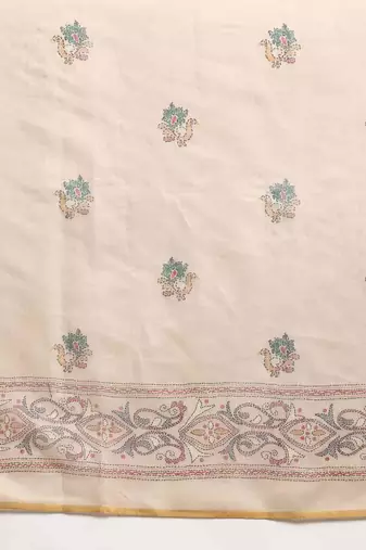 Silk Land  Multicolored  Printed Cotton Blend Saree 