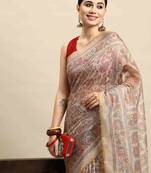 Silk Land  Multicolored  Printed Cotton Blend Saree 
