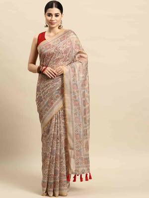 Silk Land  Multicolored  Printed Cotton Blend Saree  2