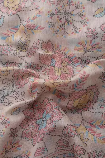 Silk Land  Multicolored  Printed Cotton Blend Saree 