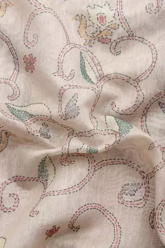 Silk Land  Multicolored  Printed Cotton Blend Saree 