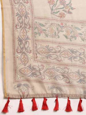 Silk Land  Multicolored  Printed Cotton Blend Saree  5