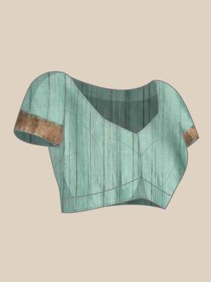 Silk Land  Teal  Digital Print Art Silk Saree  4