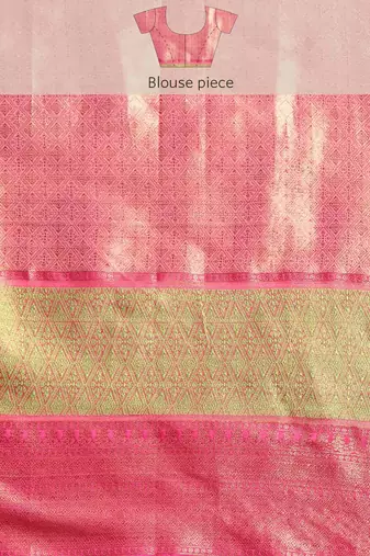 Silk Land  White  Woven Design Silk Cotton Saree 