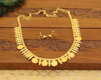 Kerala style goldplated lakshmi necklaceset 2