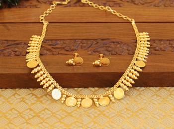 Kerala style goldplated lakshmi necklaceset 1