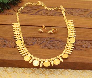 Kerala style goldplated lakshmi necklaceset 4