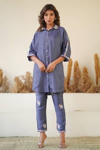 MINI SILK EMBRODIERED CO-ORD SET