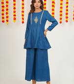 COTTON BLENDED EMBRODIERED CO-ORD SET