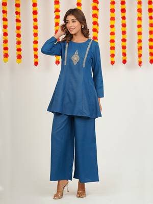 COTTON BLENDED EMBRODIERED CO-ORD SET 3