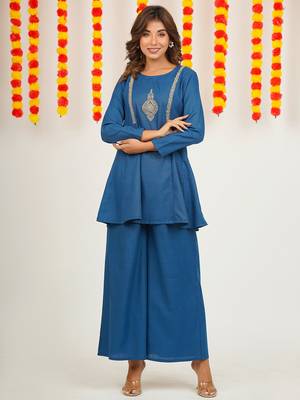 COTTON BLENDED EMBRODIERED CO-ORD SET 4