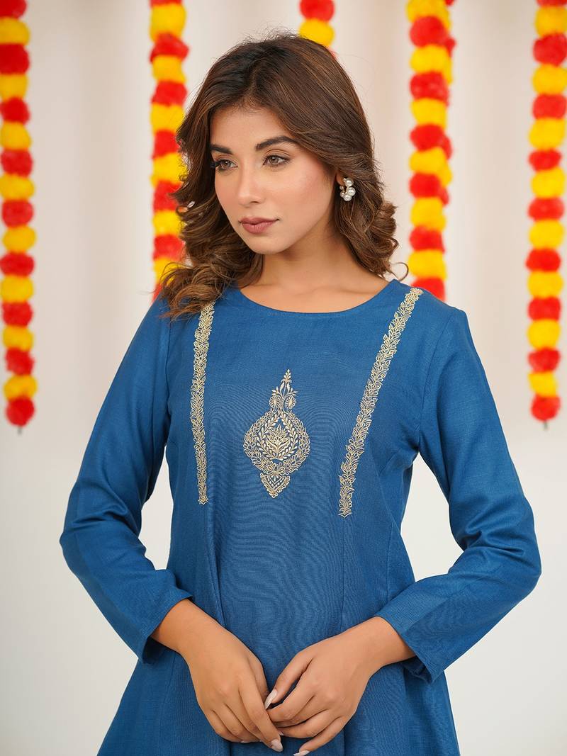 COTTON BLENDED EMBRODIERED CO-ORD SET