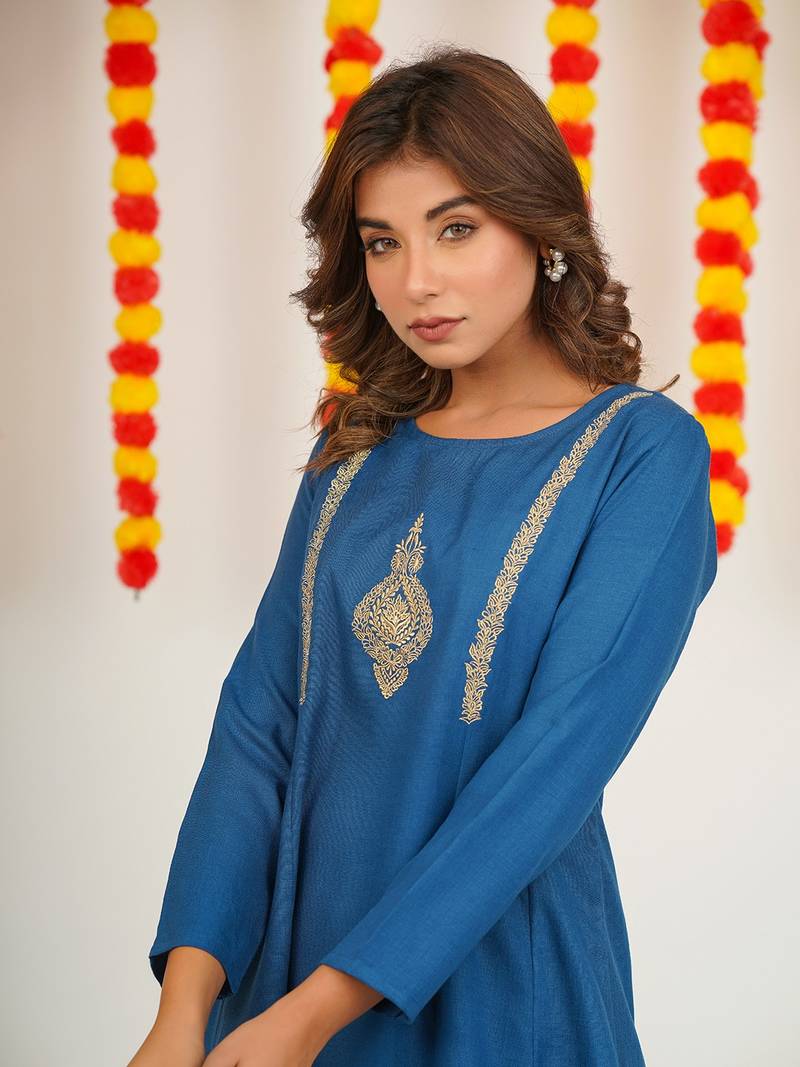 COTTON BLENDED EMBRODIERED CO-ORD SET