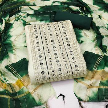 Pista Zora silk blend Embroidered Unstitched Dress Material 1