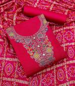 Kimisha women's rani banarasi meenakari jacquard unstitched dress material