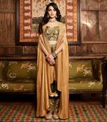 Tissue gota olive & haldi cape set
