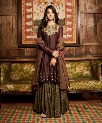 Plum nawabi short anarkali 1
