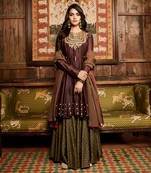 Plum nawabi short anarkali