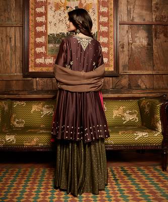 Plum nawabi short anarkali 4