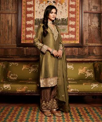 Tarnished olive tissue heritage suit set 2