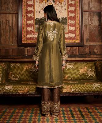 Tarnished olive tissue heritage suit set 4