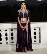 Royal matsya midnight plum cape