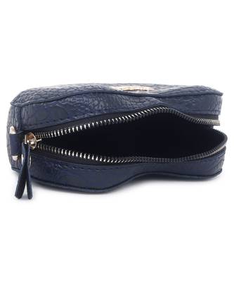 Blue Women Heart-Shaped Croco Crossbody Sling Bag 3