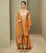 The neo-classic mustard kurta set
