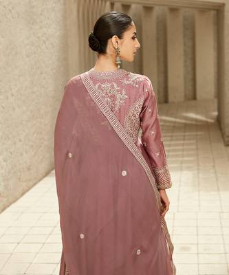 The neo classic rose pink angrakha anarkali set 4