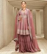 The royal reminiscence rose pink sharara set