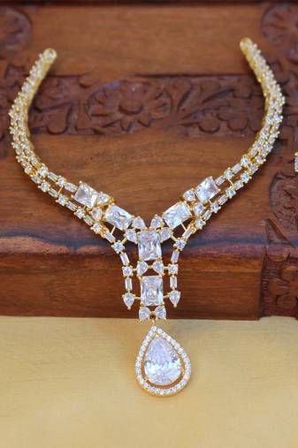 Designer cz necklace set