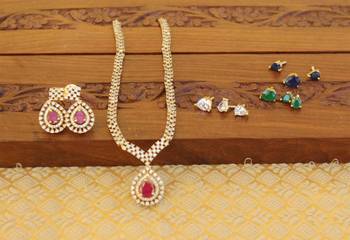 Designer cz changable necklace set 2
