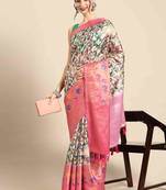 Silk Land  Multicolored  Printed With Woven Art Silk Saree 
