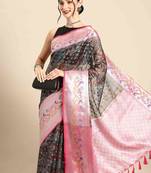 Silk Land  Multicolored  Printed With Woven Art Silk Saree 