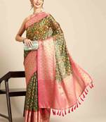 Silk Land  Multicolored  Printed With Woven Art Silk Saree 