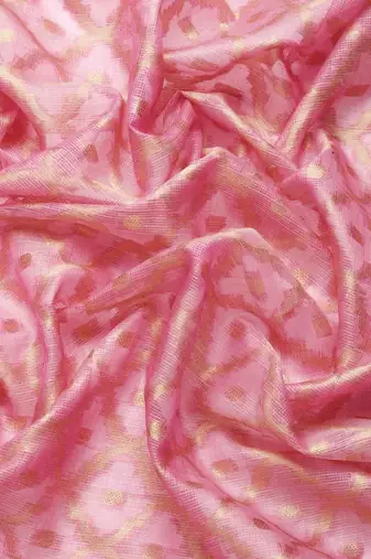Silk Land  Pink  Woven Design Tissue Saree 