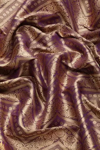 Silk Land  Purple  Woven Design Brocade Saree 