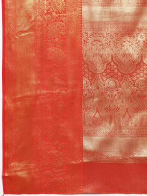 Silk Land  Purple  Woven Design Brocade Saree  5