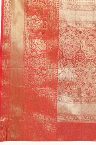 Silk Land  Black  Woven Design Brocade Saree 
