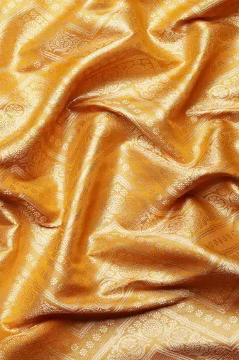 Silk Land  Yellow  Woven Design Brocade Saree 