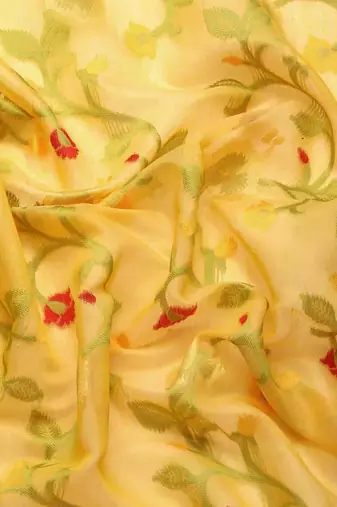 Silk Land  Yellow  Woven Design Pure Cotton Saree 