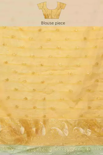 Silk Land  Yellow  Woven Design Pure Cotton Saree 