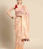Silk Land  Light Pink  Woven Design Pure Cotton Saree 