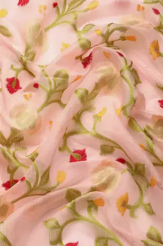 Silk Land  Light Pink  Woven Design Pure Cotton Saree 