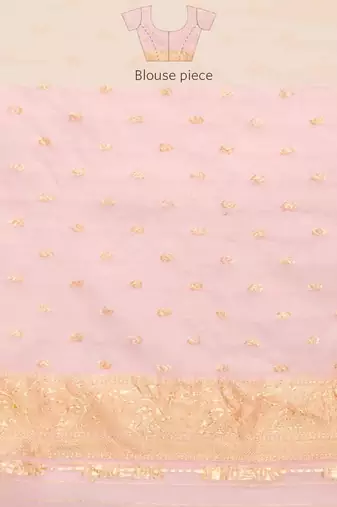 Silk Land  Light Pink  Woven Design Pure Cotton Saree 