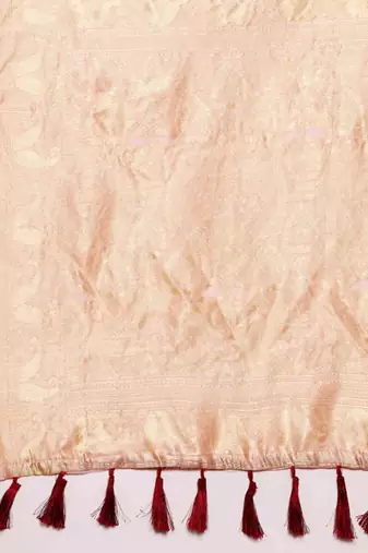 Silk Land  Light Pink  Woven Design Pure Cotton Saree 