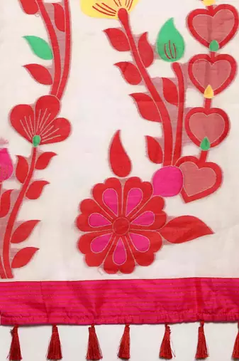 Silk Land  Off White  Woven Design Pure Cotton Saree 